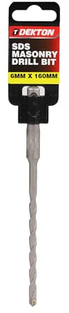 Dekton SDS Masonry Drill Bit 6mm x 160mm | Heavy Duty for Block, Brick & Concrete | Precision Drill Bit for Accurate Holes | Durable Construction for Tough Materials | Ideal for Professional & DIY Use