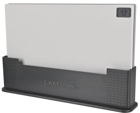 Lakeland Nesting 3 Chopping Board Set Colour Coded for Meat Fish & Veggies with Space Saving Stand Anti-Slip Surfaces and feet