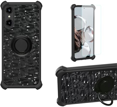 bojioderf Coque Compatible pour Logicom Comet Coque Étui [avec Trempé 9H Protection D'écran] Case Support de Bague PC + Silicone TZZH-HEI