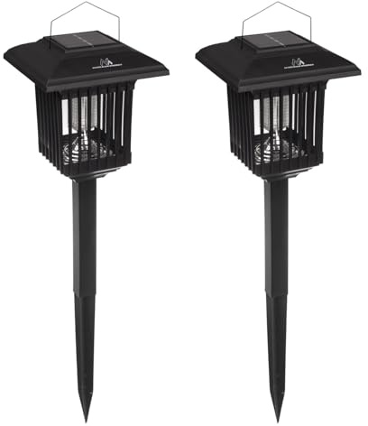 Maclean MCE448 2 in 1 Solar-LED-Dekoleuchte mit Insektenfalle Mückenlampe mit UV-Licht Solar-Lampe Insektenvernichter 2 Arbeitsmodi IP44 (2)