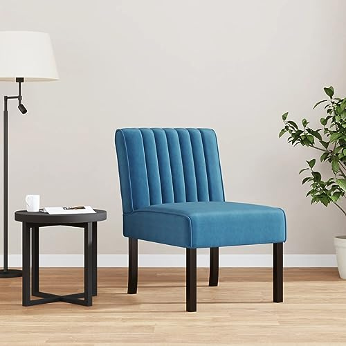 Holamys Polsterstuhl Blau Samt, Massivholzbeine, 48x64x72 cm, bequemer Akzentstuhl für Schlafzimmer, Wohnzimmer, Esszimmer, entspanntes Lesen