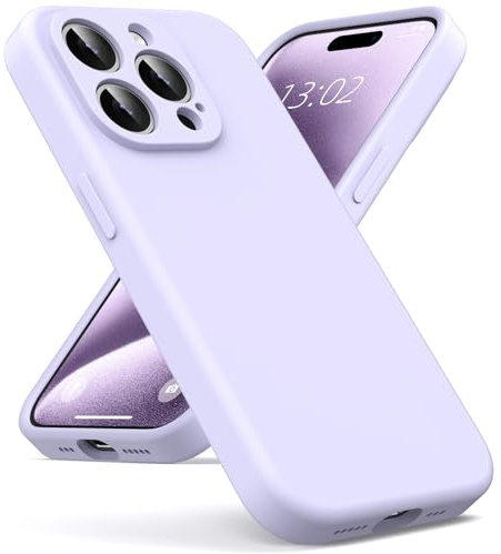 Oududianzi - Cover per iPhone 15 Pro Max Silicone Liquido, Viola Chiaro