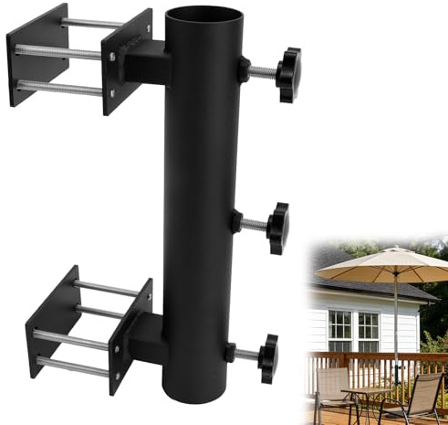Support de Parasol Robuste pour Terrasse, Fixation Réglable en Métal Pince Montage Parasol Pied de Résistant au Vent pour Balcon Cour Plage Bateau et Pique-Nique
