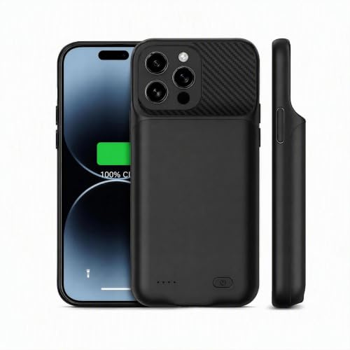 FLSTOR 10000mAh Battery Case for iPhone 13 Pro Max/14 Pro Max 6.7 inch | Rechargeable Charging Case with Screen Protector ,Heavy Duty, Full Protection for iPhone 12 Pro Max/13 Pro Max/14 Pro Max