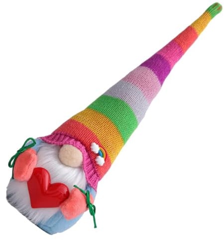 NULYLU Regenbogen Gesichtslose Puppe Zwergenpuppen Ornament mit Hoher Hut | Pashm, Schaufensterdeko und Schlafzimmer Akzent, für Kinder, Halloween Geschenkideen, Weihnachtsmütze für Puppen