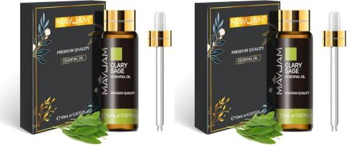 MAYJAM Clary Sage Essential Oil 10ML - Premium Diffuser Oil (Pack of 2)