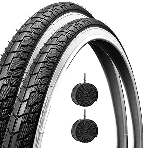 Deestone EBA28BCD 2 Abdeckungen Weiß + 2 Luftkammern für Fahrrad City Bike Trekking 700 x 35 28 1 5/8 3/8 (37-622)