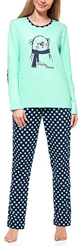 Merry Style Damen Lang Zweiteiliger Schlafanzug aus Baumwolle Pyjama Set Winter MS10-169