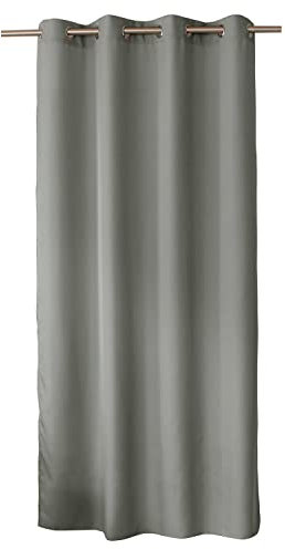 ED ENJOY HOME Rideau Décoratif à Œillets argentés, 140x240 cm, Gris Clair, 100% Polyester, Satiné, Collection Basic