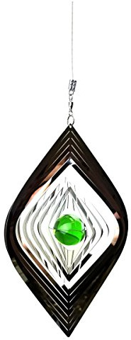 SK Style Large Hanging Stainless Steel Garden Wind Spinner Sun Catcher - Rhombus