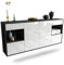 Dekati Sideboard Charleston hängend (180x77x35cm) Korpus anthrazit matt - Front Hochglanz Weiß - Push to Open - Leichtlaufschienen