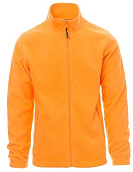 PAYPER Nepal Felpa Pile Uomo Donna 100% Poliestere Chiusura Zip Elastici stringi Polso Tasche Laterali Arancione (XL)