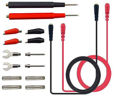 Senven 16Pcs profession multifunzione multimetro puntali elettronico test porta accessori kit, multimetro Alligator test con sonda silicone Tool,per test di laboratorio, elettrico testing