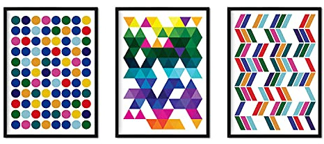 Nacnic 3. September Klinge Farbe drucken geométricos mit lebendigen Farben zu gestalten. A3-Format. Blätter mit geometrischen Bildern mit hellen Farben