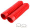 Keenso 1 Paar Gummi Gabel Cover Gamaschen Motorrad Gabel Cover Gamaschen Alligatoren Stiefel Stoßdämpfung Staubschutz 205 x 42mm(rot)