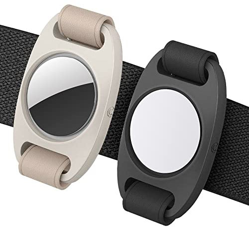 CYRILL von Spigen Color Brick Hülle [Kompatibel mit AirTag] Anhänger Katzenhalsband Hundehalsband, Pet Loop Holder für AirTag - Dusk(1) + Cream Beige(1)