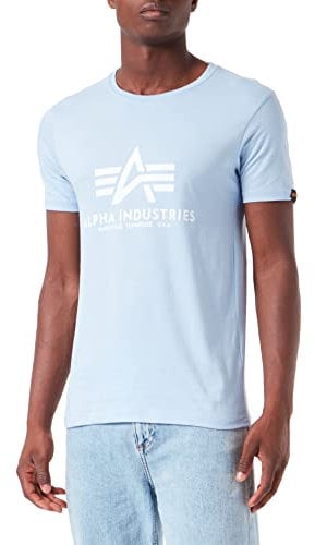 Alpha Industries Herren Basic T-Shirt, Light Blue, XL
