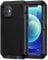 Focusor für iPhone 12 Mini (5.4) Hülle, 360 Grad Outdoor Schutzhülle Stoßfest Tough Armor Metall Ganzkörper Panzerhülle Staubdicht Heavy Duty Case mit Eingebautem Displayschutz, Schwarz