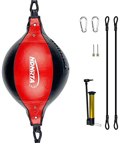 NDNRTA, Doppelte Endtasche, (klassischer Stil), Boxtasche, Leder-Boxball, (Versand aus den USA), Box-Speedball, Boxausrüstung, Boden bis zur Decke, zum Boxen