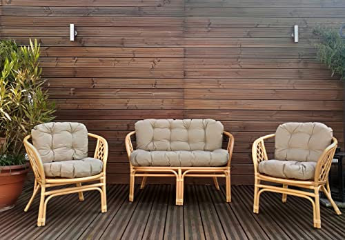 Mayaadi Deluxe Gartenbankauflagen 6 teiliges Sitzkissen-Set Sitzpolster für Gartengarnitur Set Steve JCG1 Beige