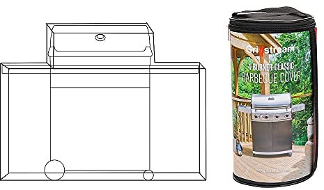 Grillstream Deluxe 4-Burner Classic Barbecue Cover, UV & Water Resistant, Breathable & Durable Material with Secure Buckles - Black (56 x 142 x 114 cm)