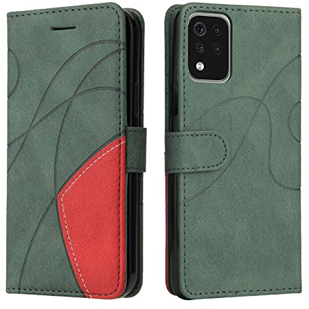 Fatcatparadise Kompatibel mit LG K42 / K52 Hülle, Leder PU Brieftasche Handyhülle Flip Case Silikon Bumper Schutzhülle Klapphülle. Lederhülle mit Kartenfächern und Standfunktion (Grün)