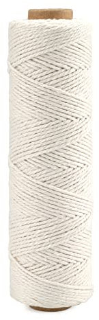 G2PLUS Cordón de Macramé Cuerda de Algodón Blanco Hilo Macrame 100Mx1MM Cuerda Decorativa para Manualidades de Decoración o Plantas Colgantes