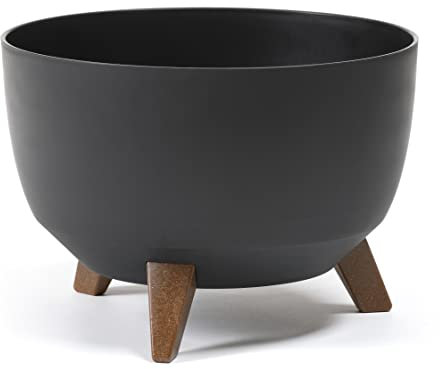 HappyFlower | MultiProject | Blumentopf an den Füßen | Pflanzkübel | rund | 3 Größen | 5 Farben | Übertöpfe | (ø 33 cm, Anthrazit)