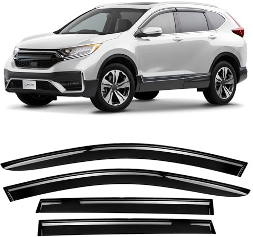 CLIM ART Windabweiser für/kompatible mit Honda CR-V 2016-2023 SUV mk5 - Stick-on Regenabweiser - Autofenster Sonnen-& Regenschutz - Windabweiser Autofenster - Einfache Montage - Garantie 4 Set