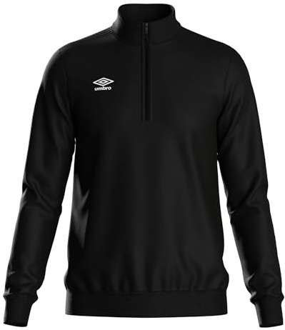 Umbro Mens Club Essential Half Zip Sweatshirt (3XL) (Black)