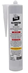 K-OFEU – Pegamento refractario negro – Estufa y chimenea – Cartucho – 100% natural – 500 g