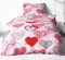 2-teilige Seersucker Bettwäsche 135x200cm und 80x80cm - Love Liebe Herzen in weiß und rot - Bettgarnitur aus 100% Baumwolle, bügelfrei (621/1)