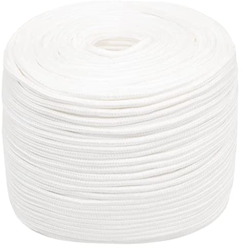 vidaXL Bootsseil Ankerleine Festmacher Tauwerk PP Leine Seil Tau Polypropylenseil Geflochten Flechtleine Weiß 10mm 50m Polypropylen
