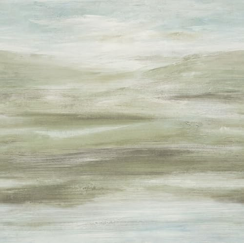 Rasch Fototapete 363531 - Vliestapete mit abstrakter Aquarell Landschaft in Grün Grau - 2,65m x 2,65m (BxL)