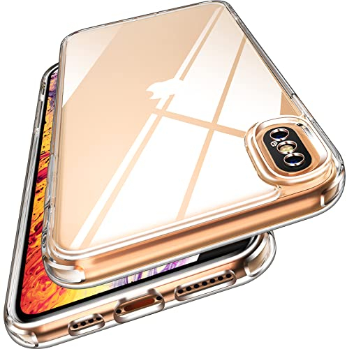 ivoler Nie Vergilbung Klar Hülle für iPhone XS Max 6.5 Zoll, [Militärischer Schutz] [Kameraschutz] Stoßfest Kratzfest Transparent Schutzhülle, Dünn Durchsichtige Handyhülle Case