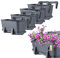 KADAX Fioriere - 40cm-Set di 4- da Balcone in Plastica per Ringhiere, Vasi Completi di Sottovasi e Portavasi, Ideali per Piante da Esterno (Grafite)