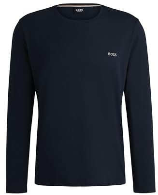 BOSS Mens Mix&Match LS-Shirt R Embroidered-logo T-shirt in stretch cotton