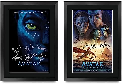 HWC Trading FR A3 Avatar Geschenke Geduckter Poster Signiertes Autogramm Foto für Fans von Film Memorabilien - A3 Gerahmt