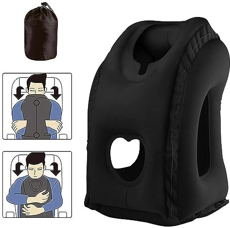 Cuscino Cervicale da Viaggio Gonfiabile, Portatile Supporto Poggiatesta Cuscino da Viaggio, Aereo Cuscino Collo Gonfiabile per Supporto Testa e Collo, per Dormire in Aereo, Treno, Casa, Ufficio