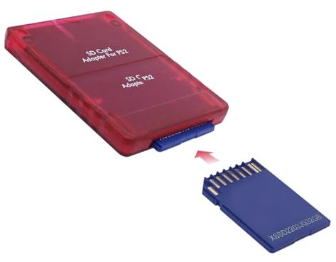 Wokyo SIO2SD - Adattatore per lettore di schede SD per PS2 Fat Console, espansione per schede di memoria SIO, ricambio per PS2, non è una scheda di memoria ma un adattatore (rosso)
