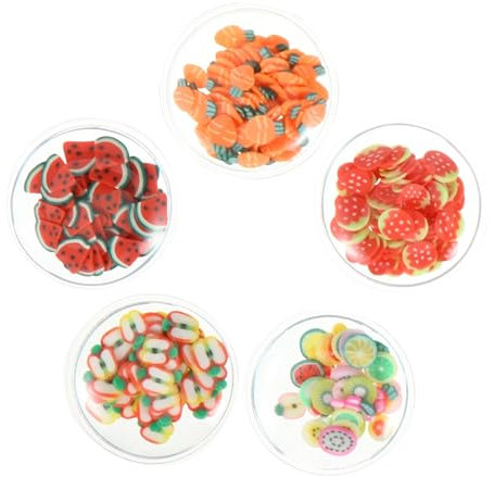 LALAFINA 20pcs Hair Accessories Kit Nail Art Charms Flower Flatbacks DIY Craft Embellishments Flower Charm Clear Ornaments Wedding Decorations Nail Art Decoration Hair Rope PVC 3D Fruit