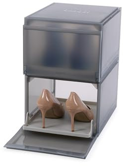 Joseph Joseph ShoeCase Caja de Almacenamiento para Zapatos con Puerta, Bandeja Deslizante, Antipolvo, Ventilada, Fácil Montaje, 2 Piezas