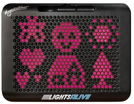 TOMY Tablette lumineuse Megasketcher Lights Alive | Tablette à dessin lumineuse pour enfants, comprend 1 stylo 2-EN-1, 2 pochoirs | Jouet de dessin pour enfants dès 3 ans