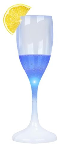 Buerfu Led Cups - 120ml Light up Wine Glasses - Champagne Flutes, Drinking Glasses, Liquid Activated Glasses for Birthday, Christmas, Halloween