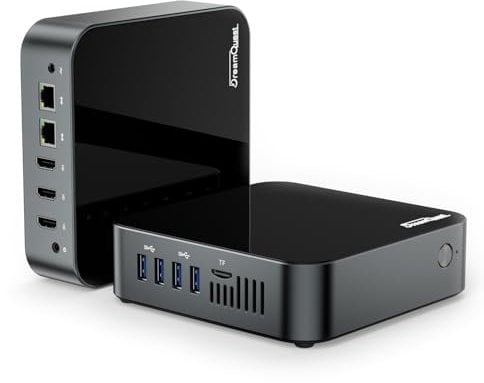 DreamQuest Mini Pc Windows 11 Pro Preload, Intel 12th N95 (up to 3.4GHz) Mini Desktop Computers with 16GB RAM 512GB M.2 SSD, Support 4k@60Hz, USB3.2 * 4, BT4.2,WiFi 5,Dual Gigabit Port