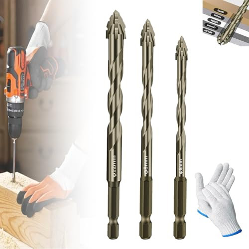 Foret excentrique à quatre cannelures en dents de scie, foret hélicoïdal excentrique haute résistance avec revêtement en titane, foret excentrique dentelé à quatre bords (6+8+1mm)