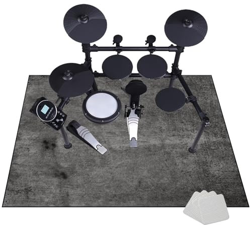 JaevKwzy Drum Teppich Elektrisches Schlagzeug Antivibrationsmatten 160 x 140 cm - Schlagzeug Teppich Schallschutzmatte - rutschfeste Trommel Teppiche - Professioneller Schlagzeugteppich