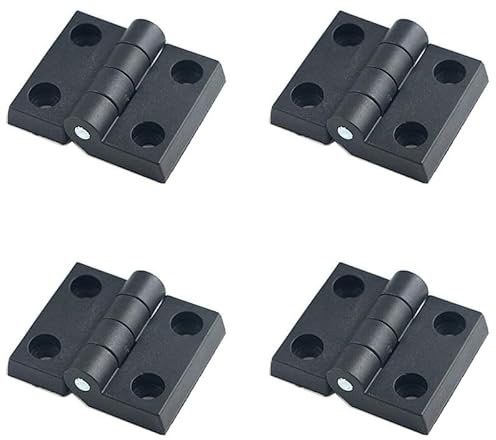4PCS 50 * 60 * 10MM Nylon Door Hinge Plastic Black Folding Door Hinges for Cabinet/Box/Drawer/Gate