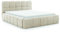 FURNISTAR Polsterbett Sofia 160x200 mit Bettkasten, Doppelbett mit Stauraum und Lattenrost, Boxspringbett-Optik, ohne Matratze, Bett - Creme