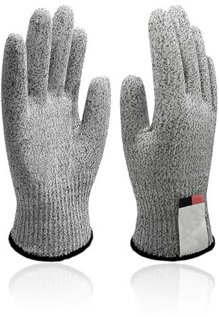 AzureRay Guantes Anticortes para Trabajo y Jardinería de Niños, Nivel 5 de Protección, Adecuados para Tallar y Uso en Cocina